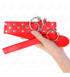 KINK - COLLIER RIVET ANNEAU AVEC CEINTURE 65 CM ROUGE AJUSTABLE 36-50 CM X 3,8 CM