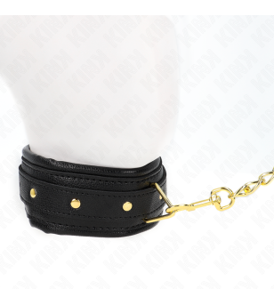 KINK - COLLIER AVEC BRACELET IMITATION CUIR ÉPONGE MODÈLE 1 RÉGLABLE 37-54 CM X 3 CM
