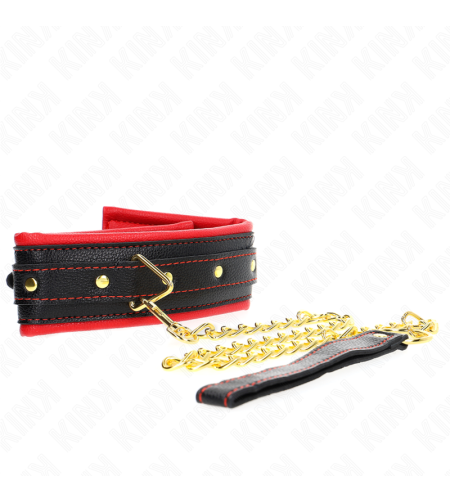 KINK - COLLIER AVEC BRACELET IMITATION CUIR ÉPONGE MODÈLE 2 RÉGLABLE 37-54 CM X 3 CM