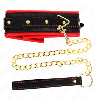 KINK - COLLIER AVEC BRACELET IMITATION CUIR ÉPONGE MODÈLE 2 RÉGLABLE 37-54 CM X 3 CM