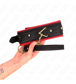 KINK - COLLIER AVEC LAISSE EN TISSU UNI AJUSTABLE 33-48 CM X 5,7 CM