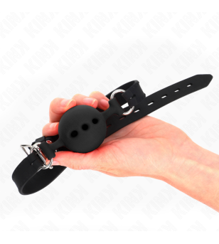 KINK - BÂTON ENTIEREMENT SILICONE 55 x 2 CM AVEC BOULE DE 5 CM TAILLE L NOIR AJUSTABLE 35-51 CM