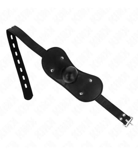 KINK - MASQUE BOUCLES BALL GAG AVEC SERRURE RÉGLABLE 42-60 CM
