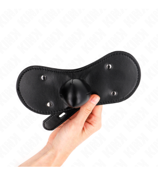 KINK - MASQUE BOUCLES BALL GAG AVEC SERRURE RÉGLABLE 42-60 CM