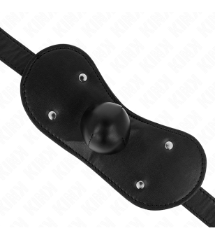 KINK - MASQUE BOUCLES BALL GAG AVEC SERRURE RÉGLABLE 42-60 CM