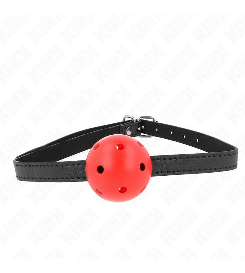 KINK - BÂILLON À BOULE SIMPLICITÉ ROUGE RESPIRANT 4,5 CM 62 x 1,5 CM