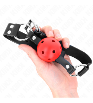 KINK - BALLE RESPIRANTE 4 CM BAG AVEC DOUBLE RIVET ROUGE 62,5 x 2,5 CM AJUSTABLE 42-58 CM