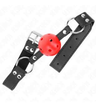 KINK - BÂTON RESPIRANT 4 CM AVEC DOUBLE RIVET CUIR 62,5 x 2,5 CM RÉGLABLE 42-58 CM