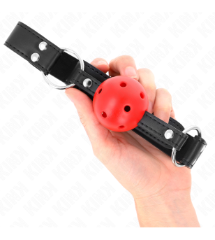 KINK - BÂTON RESPIRANT 4 CM AVEC DOUBLE RIVET CUIR 62,5 x 2,5 CM RÉGLABLE 42-58 CM