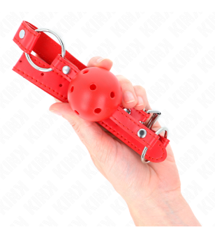 KINK - BÂTON RESPIRANT 4 CM AVEC DOUBLE RIVET MODÈLE 1 ROUGE 62,5 x 2,5 CM RÉGLABLE 42-58 CM