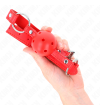 KINK - BÂTON RESPIRANT 4 CM AVEC DOUBLE RIVET MODÈLE 1 ROUGE 62,5 x 2,5 CM RÉGLABLE 42-58 CM