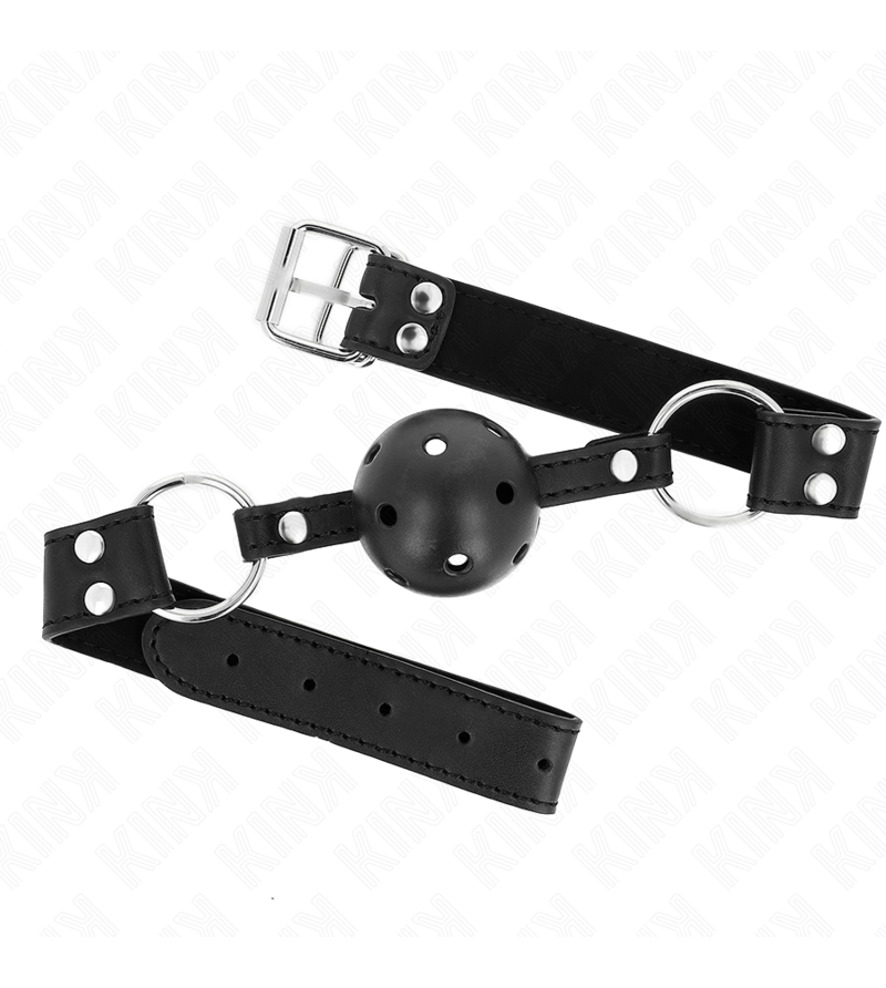 KINK - BÂTON RESPIRANT 4 CM AVEC DOUBLE RIVET MODÈLE 1 NOIR 62,5 x 2,5 CM RÉGLABLE 42-58 CM