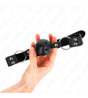 KINK - BÂTON RESPIRANT 4 CM AVEC DOUBLE RIVET MODÈLE 1 NOIR 62,5 x 2,5 CM RÉGLABLE 42-58 CM