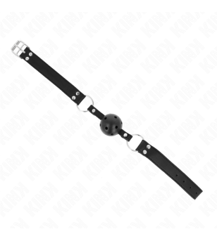 KINK - BÂTON RESPIRANT 4 CM AVEC DOUBLE RIVET MODÈLE 1 NOIR 62,5 x 2,5 CM RÉGLABLE 42-58 CM