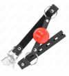 KINK - BÂILLON BALLE 4 CM AVEC SERRURE BOULE ROUGE BRACELET NOIR 60 x 2 CM