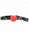 KINK - BÂILLON BALLE 4 CM AVEC SERRURE BOULE ROUGE BRACELET NOIR 60 x 2 CM