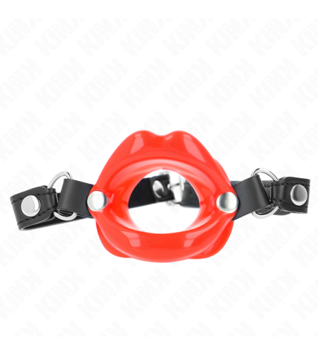 KINK - BÂTON LIP 8 CM AVEC SANGLE EN CUIR ROUGE 63 x 2 CM AJUSTABLE 39-58 CM