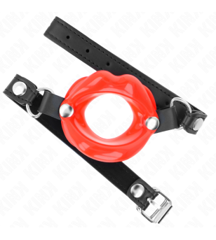 KINK - BÂTON LIP 8 CM AVEC SANGLE EN CUIR ROUGE 63 x 2 CM AJUSTABLE 39-58 CM