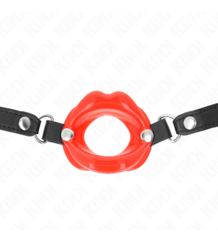 KINK - BÂTON LIP 8 CM AVEC SANGLE EN CUIR ROUGE 63 x 2 CM AJUSTABLE 39-58 CM