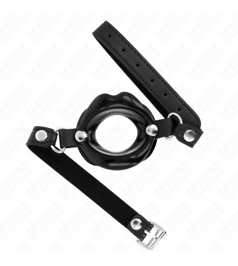 KINK - BÂTON LIP 8 CM AVEC SANGLE EN CUIR NOIR 63 x 2 CM AJUSTABLE 39-58 CM