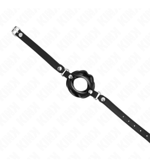 KINK - BÂTON LIP 8 CM AVEC SANGLE EN CUIR NOIR 63 x 2 CM AJUSTABLE 39-58 CM