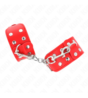 KINK - BRACELETS AVEC DOUBLE LIGNE DE CLOUS RÉGLABLES ROUGE