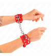 KINK - BRACELETS AVEC DOUBLE LIGNE DE CLOUS RÉGLABLES ROUGE