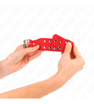 KINK - BRACELETS AVEC DOUBLE LIGNE DE CLOUS RÉGLABLES ROUGE