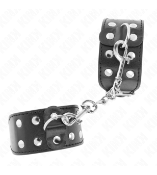 KINK - BRACELETS AVEC DOUBLE LIGNE DE CLOUS RÉGLABLES NOIR