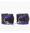 KINK - ATTENTES-POIGNETS COURTES EN DENTELLE DE VELOURS ET RELIURE EN NYLON VIOLET / NOIR 23 X 6,5 CM