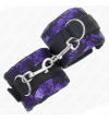 KINK - ATTENTES-POIGNETS COURTES EN DENTELLE DE VELOURS ET RELIURE EN NYLON VIOLET / NOIR 23 X 6,5 CM
