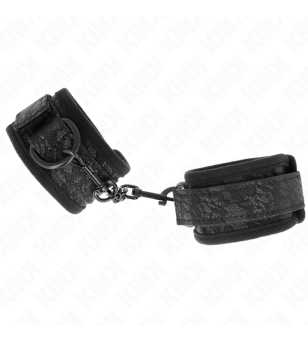 KINK - POIGNETS RECOUVERTS DE DENTELLE FONCÉE NÉOPRÈNE AJUSTABLE NOIR 20-29 CM X 5 CM