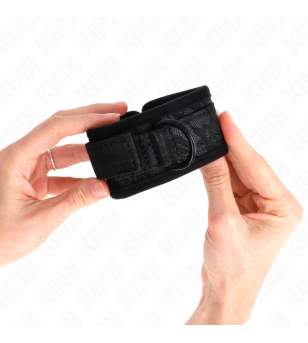 KINK - POIGNETS RECOUVERTS DE DENTELLE FONCÉE NÉOPRÈNE AJUSTABLE NOIR 20-29 CM X 5 CM