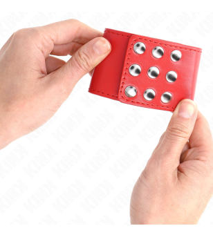 KINK - APPUI-POIGNETS AVEC BOUTON-PRESSION ROUGE RÉGLABLE 19-24 CM X 5,5 CM