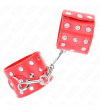 KINK - APPAREILS DE RETENUE POIGNETS AVEC FERMETURE PRESSION PLEINE DE RIVETS ROUGE AJUSTABLE 19-24 CM X 5,5 CM