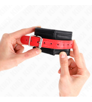 KINK - APPUI-POIGNETS NOIR AVEC CEINTURE ROUGE AJUSTABLE 17-28 CM X 6 CM