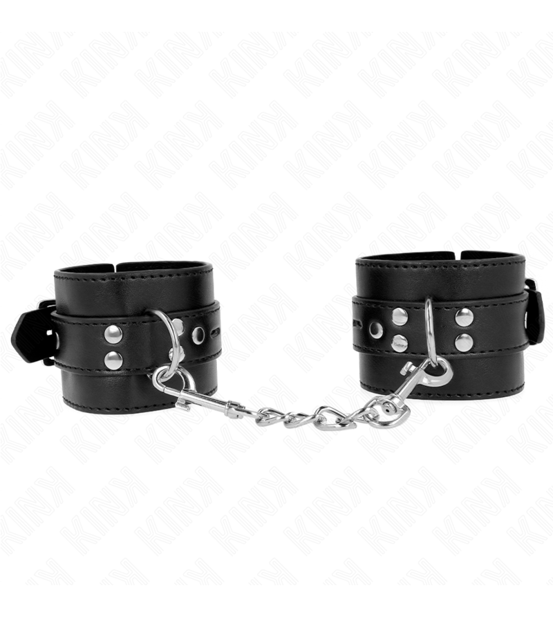 KINK - APPUI-POIGNETS NOIR AVEC CEINTURE NOIRE RÉGLABLE 17-28 CM X 6 CM