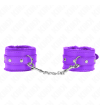 KINK - APPUI-POIGNETS DOUBLÉS DE FOURRURE PREMIUM VIOLET AVEC CEINTURE VIOLET AJUSTABLE 17-29 CM X 6 CM