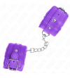 KINK - APPUI-POIGNETS DOUBLÉS DE FOURRURE PREMIUM VIOLET AVEC CEINTURE VIOLET AJUSTABLE 17-29 CM X 6 CM