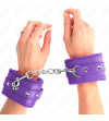 KINK - APPUI-POIGNETS DOUBLÉS DE FOURRURE PREMIUM VIOLET AVEC CEINTURE VIOLET AJUSTABLE 17-29 CM X 6 CM