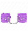 KINK - APPUI-POIGNETS DOUBLÉS DE FOURRURE AVEC TROUS CARRÉS VIOLET ET CEINTURE VIOLET RÉGLABLE 17-29 CM X 6 CM