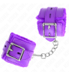 KINK - APPUI-POIGNETS DOUBLÉS DE FOURRURE AVEC TROUS CARRÉS VIOLET ET CEINTURE VIOLET RÉGLABLE 17-29 CM X 6 CM