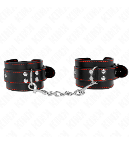 KINK - APPUI-POIGNETS NOIR AVEC DOUBLURE ROUGE RÉGLABLE 20-28 CM X 5,5 CM