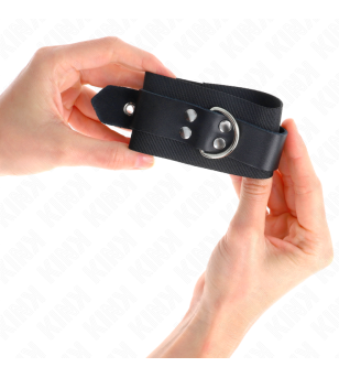 KINK - APPUI-POIGNETS EN NYLON NOIR AVEC CEINTURE EN CUIR NOIR AJUSTABLE 19-29 CM X 5,1 CM