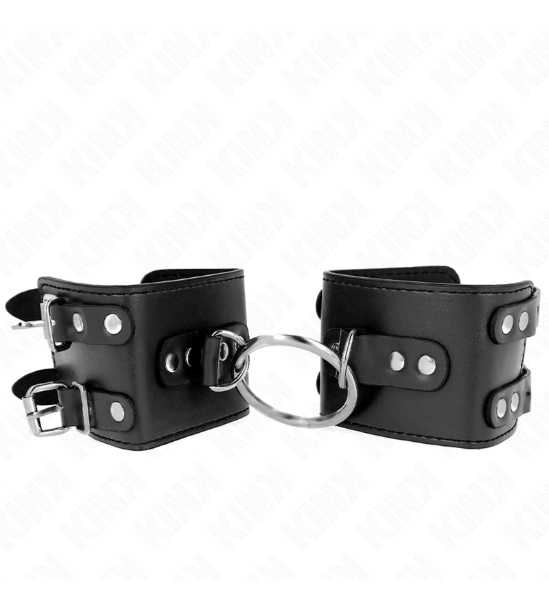 KINK - APPUI-POIGNETS FIXES AVEC ANNEAU ET CLOUS RÉGLABLES NOIR 17-22 CM X 6,5 CM