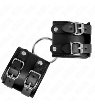 KINK - APPUI-POIGNETS FIXES AVEC ANNEAU ET CLOUS RÉGLABLES NOIR 17-22 CM X 6,5 CM