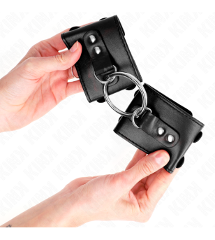 KINK - APPUI-POIGNETS FIXES AVEC ANNEAU ET CLOUS RÉGLABLES NOIR 17-22 CM X 6,5 CM