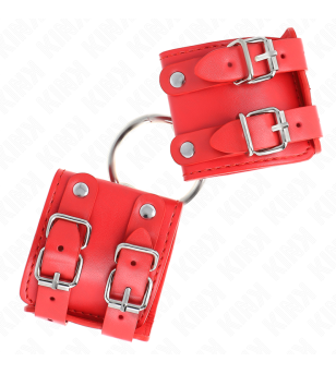 KINK - APPUI-POIGNETS FIXES AVEC ANNEAU ET CLOUS RÉGLABLES ROUGE 17-22 CM X 6,5 CM