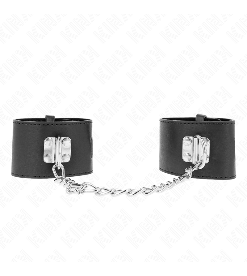 KINK - APPUI-POIGNETS FIXES AVEC CHAÎNE 30 CM ET FERMETURE PAR CADENAS NOIR RÉGLABLE 16-23 CM X 5,5 CM