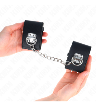 KINK - APPUI-POIGNETS FIXES AVEC CHAÎNE 30 CM ET FERMETURE PAR CADENAS NOIR RÉGLABLE 16-23 CM X 5,5 CM